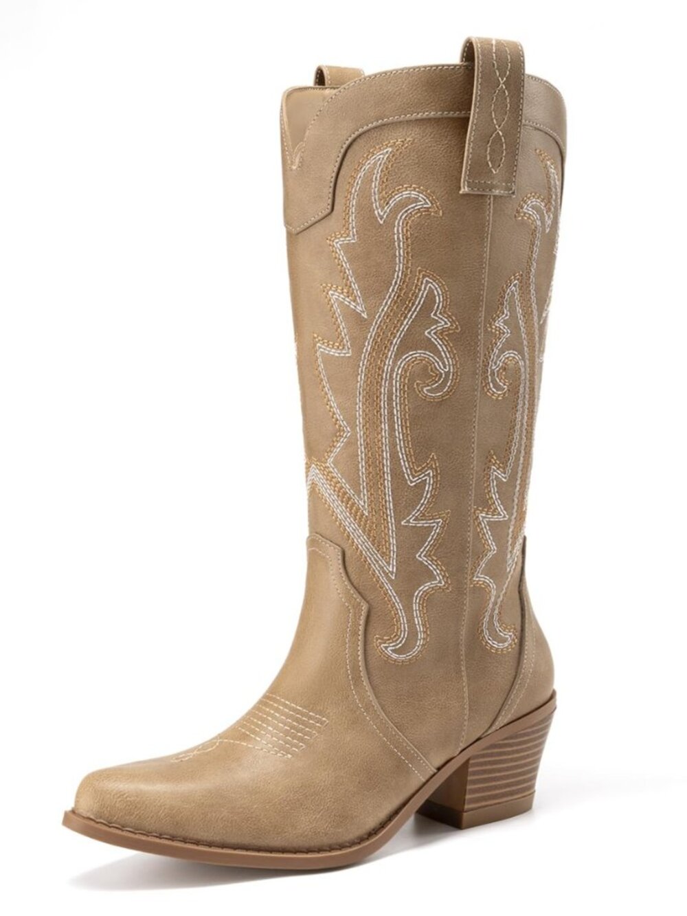 Women's Embroidered Western Cowboy Boots Mid Calf